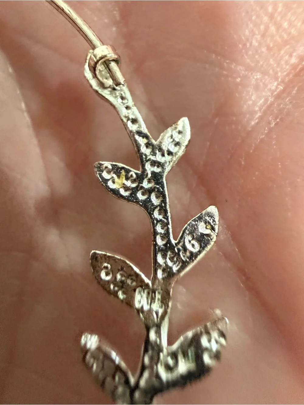 Sterling Silver 925 Leaf Vine Endless Hoop Earrings, Textured Botanical Design